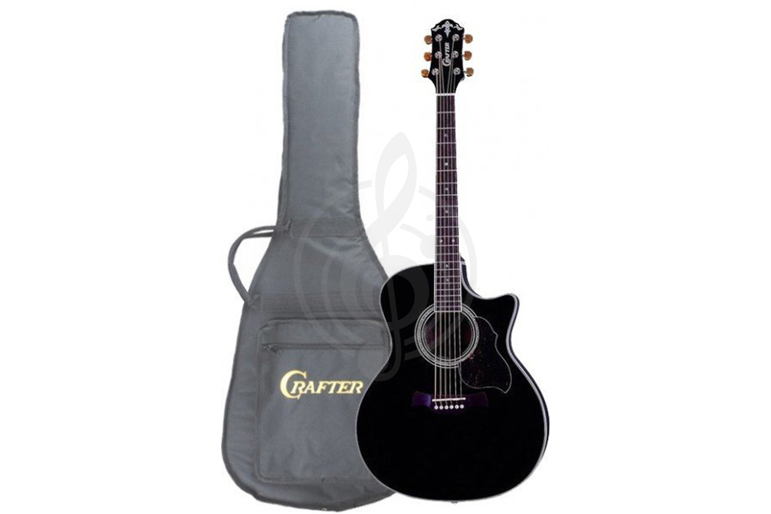 Электроакустическая гитара CRAFTER DE-8 BK + Чехол - Электроакустическая гитара шестиструнная Крафтер - фото 1